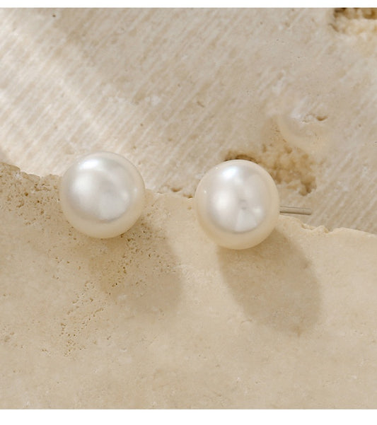 テレビ放送大人気　Keliana 定番淡水パールピアス（S925シルバー・8mm）単品