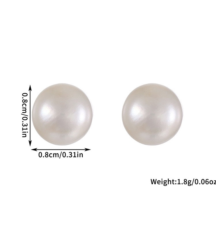 テレビ放送大人気　Keliana 定番淡水パールピアス（S925シルバー・8mm）単品