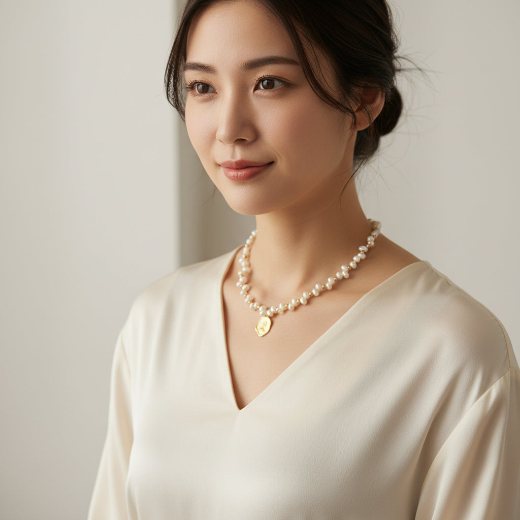 【Keliana】S925天然パール × コインモチーフネックレス｜上品・大人可愛い｜ギフト対応