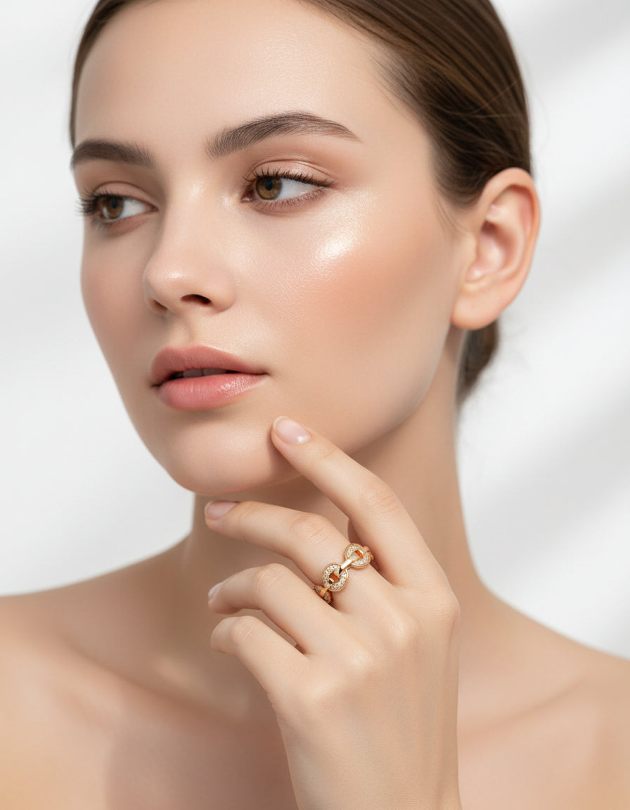 【Keliana】S925チェーンデザインリング｜2色選択可（ゴールド／シルバー）｜ギフト対応