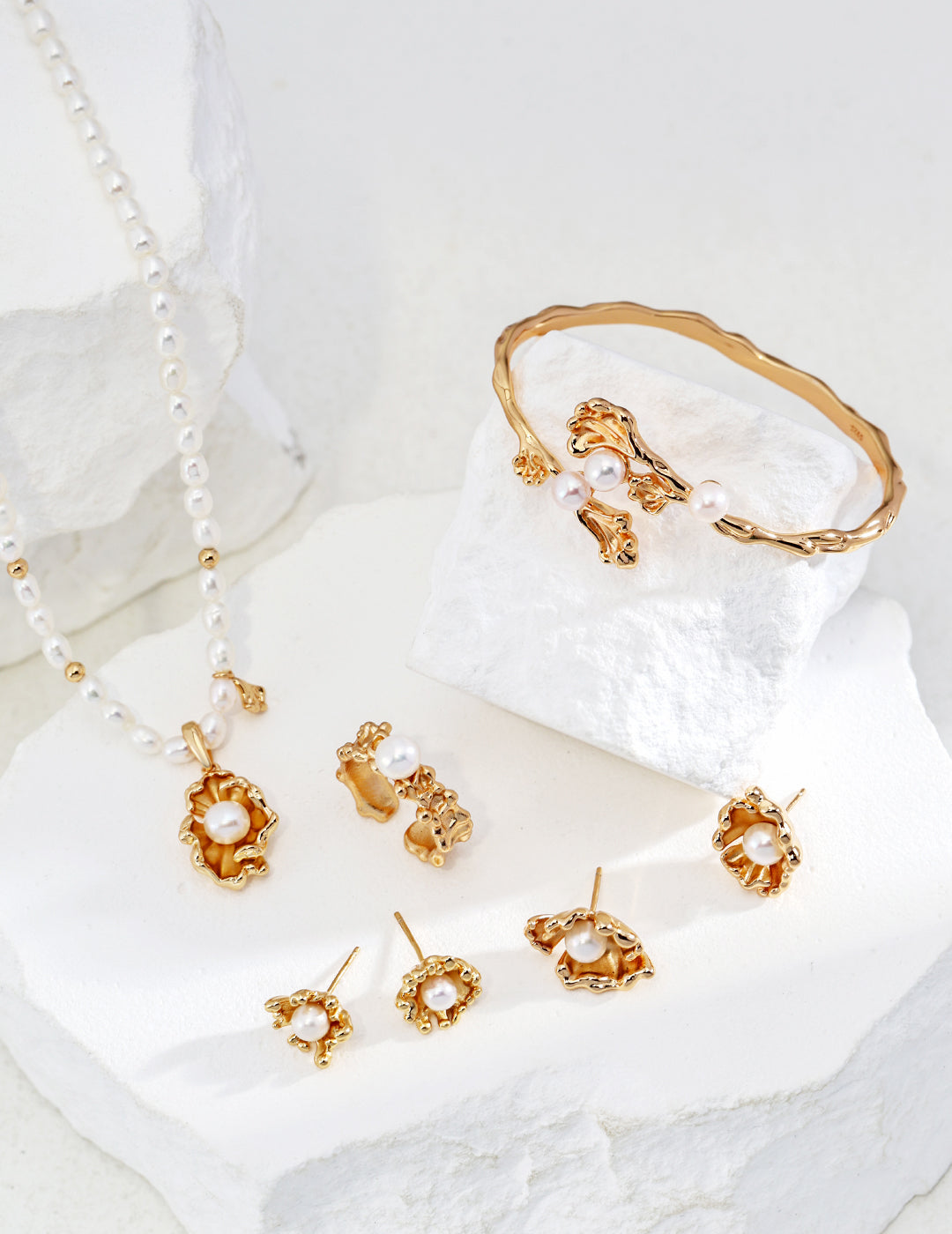 【Keliana】S925淡水パールデザインネックレス｜2色選択可（ゴールド／シルバー）｜ギフト対応