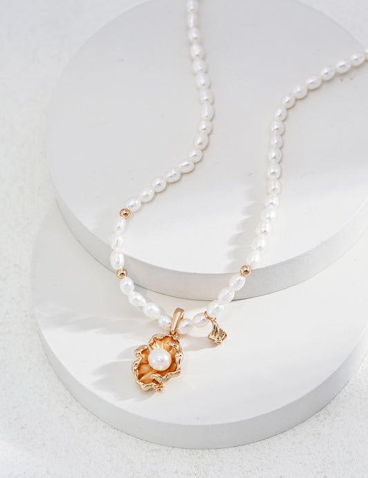 【Keliana】S925淡水パールデザインネックレス｜2色選択可（ゴールド／シルバー）｜ギフト対応