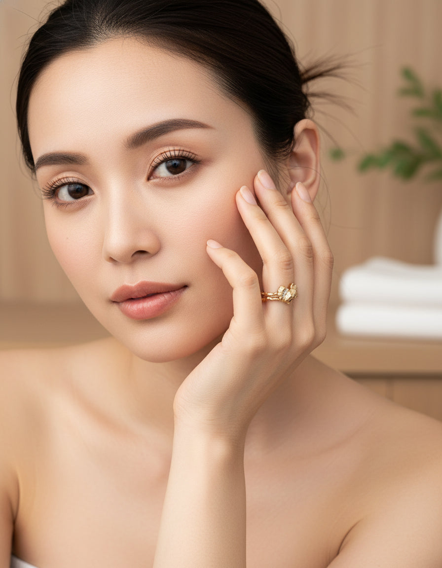 【Keliana】アートテクスチャー×ジルコニアリング｜上品デザイン｜ギフト対応