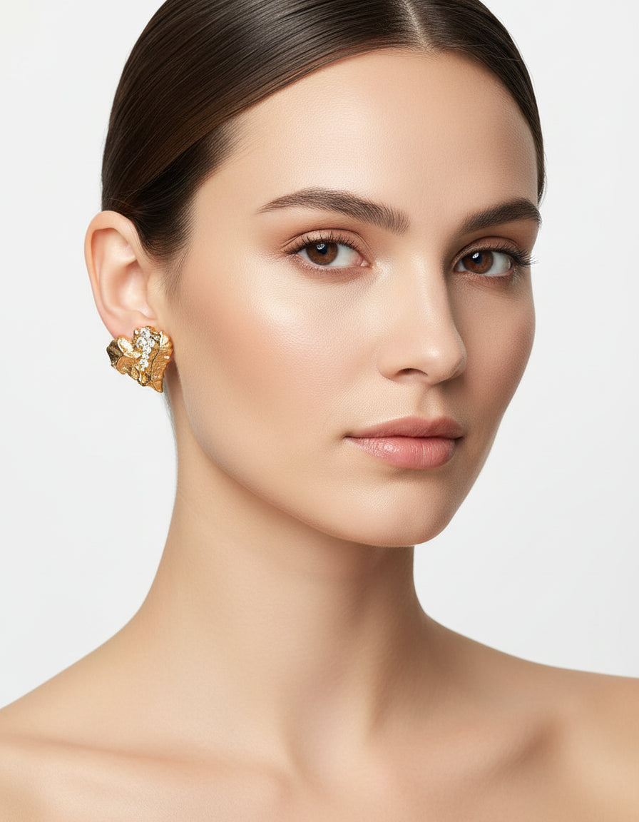 【Keliana】S925アートハート×ジルコニアピアス｜上品デザイン｜ギフト対応