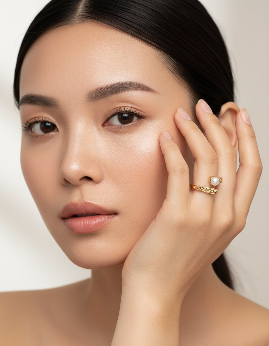 【Keliana】S925パールテクスチャーオープンリング｜2色選択可（ゴールド／シルバー｜ギフト対応