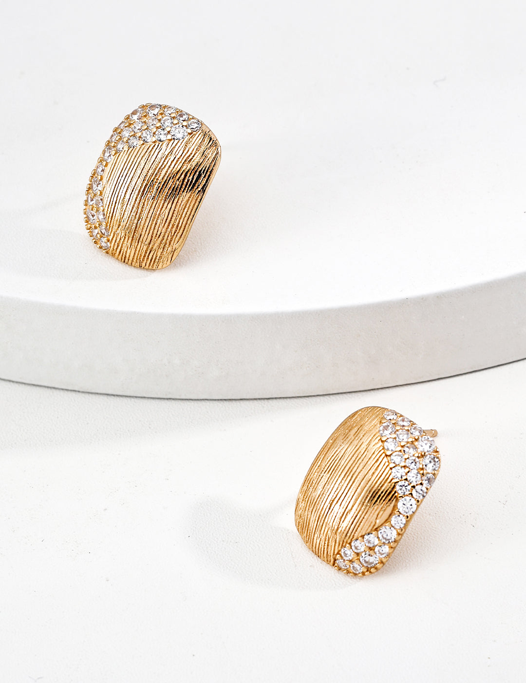 【Keliana】S925ラインストーンエレガンスピアス｜ゴールド｜上品質感×開運魅力アップ｜ギフト対応