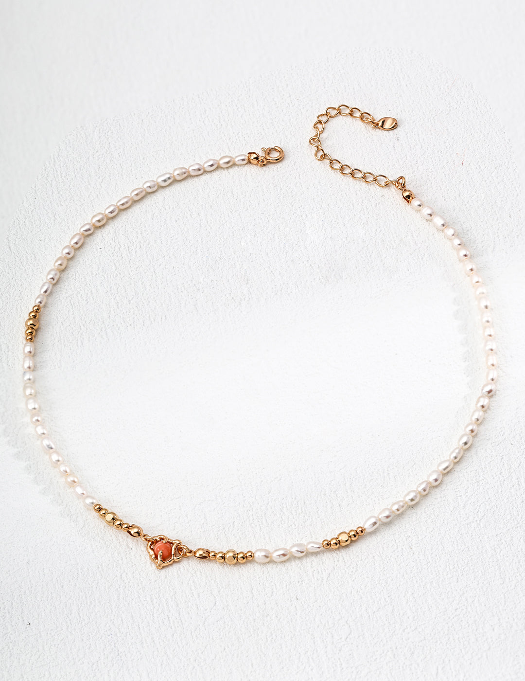 【Keliana】S925淡水パール × コーラルチャームネックレス｜開運・魅力UP｜ギフト対応