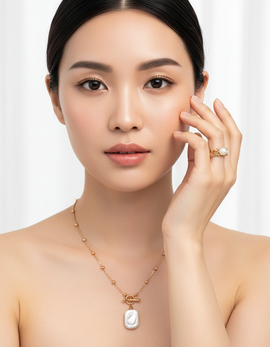 【Keliana】S925バロックパールネックレス｜個性派デザイン｜上品ゴールドチェーン｜ギフト対応