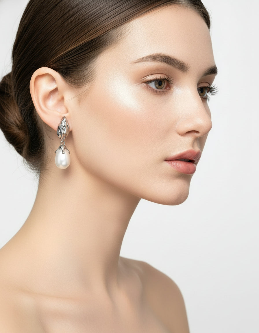 【Keliana】S925天然淡水パール｜ヴィンテージデザインピアス｜2色選択可（ゴールド／シルバー）｜ギフト対応