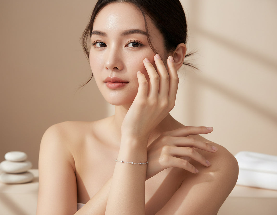 【Keliana】S925ボールチェーンネックレス＆ブレスレットセット2色選択可（ゴールド／シルバー）｜ギフト対応