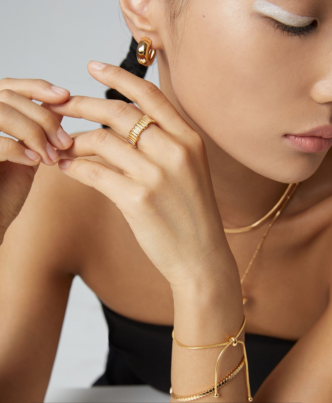 【Keliana】S925ミニマルテクスチャーリング｜2色選択可（ゴールド／シルバー）｜ギフト対応