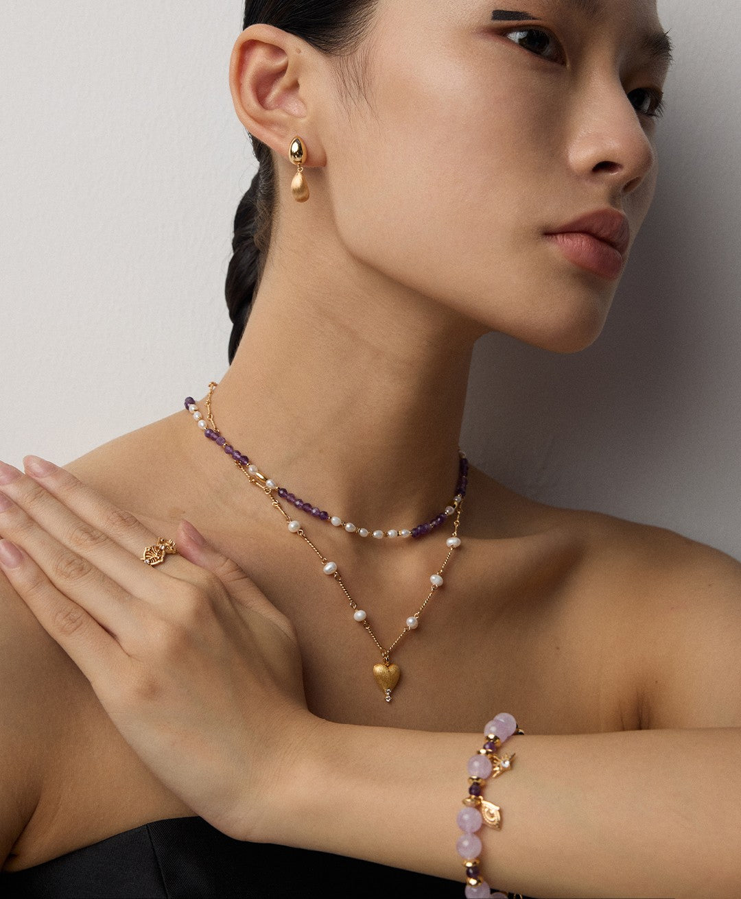 【Keliana】S925淡水パール×ハートチャームネックレス｜ギフト対応