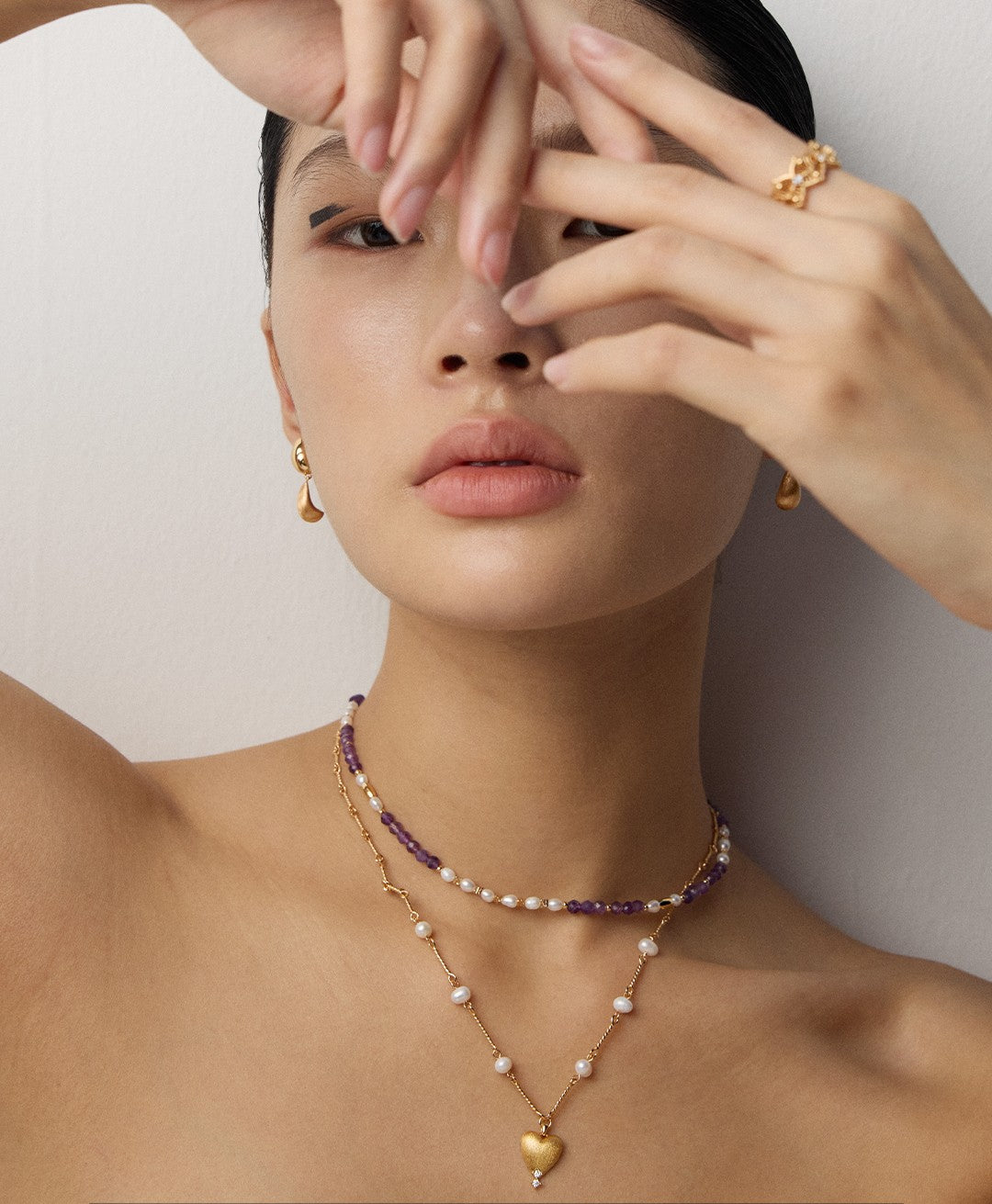 【Keliana】S925淡水パール×ハートチャームネックレス｜ギフト対応