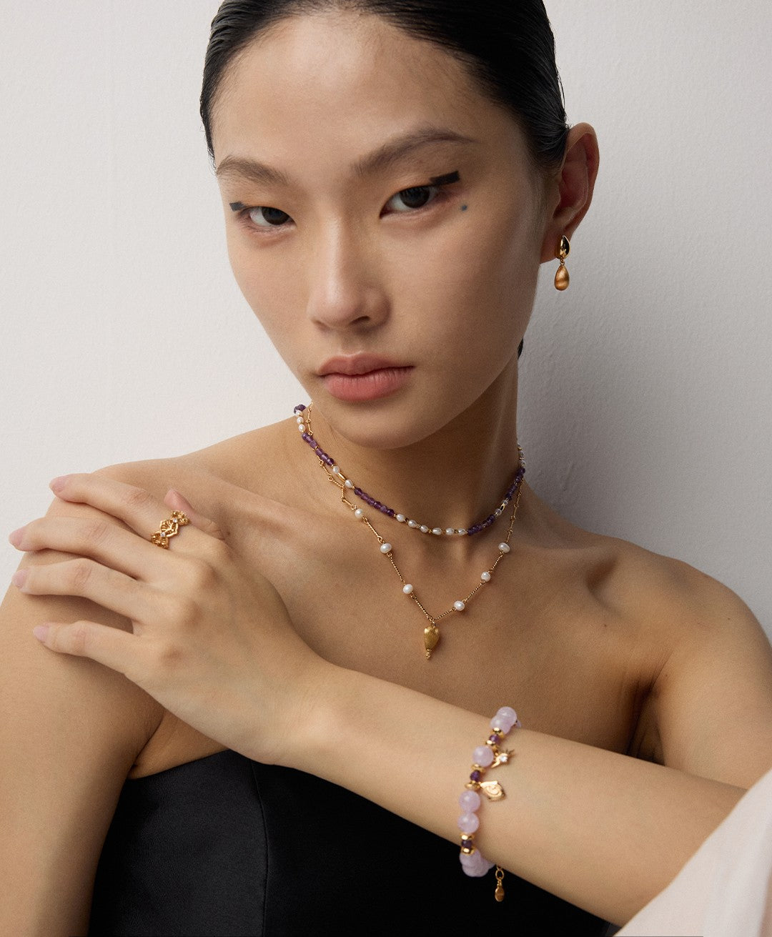 【Keliana】S925淡水パール×ハートチャームネックレス｜ギフト対応