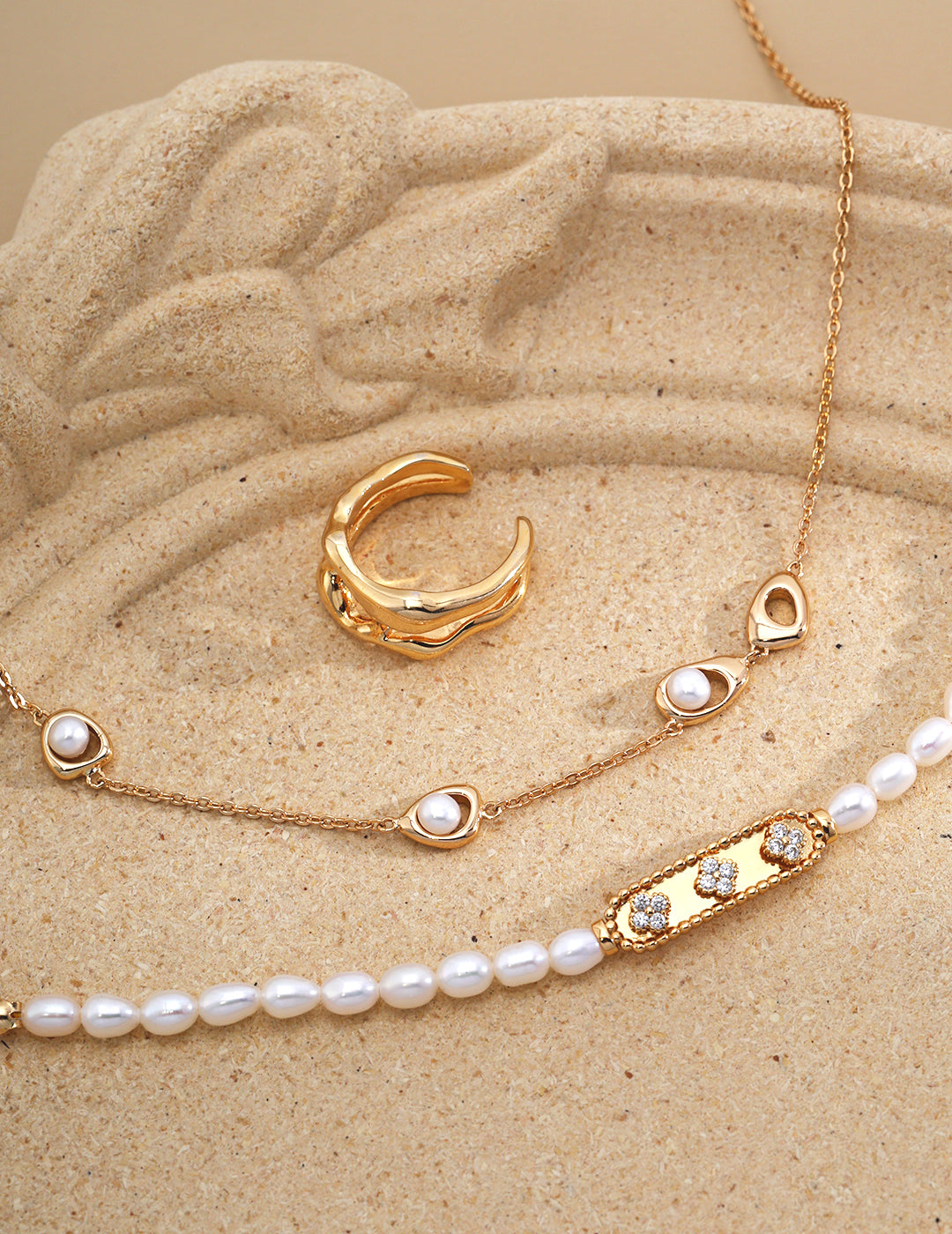 【Keliana】S925淡水パール×メタリックバー ブレスレット｜大人上品な華奢デザイン｜ギフト対応