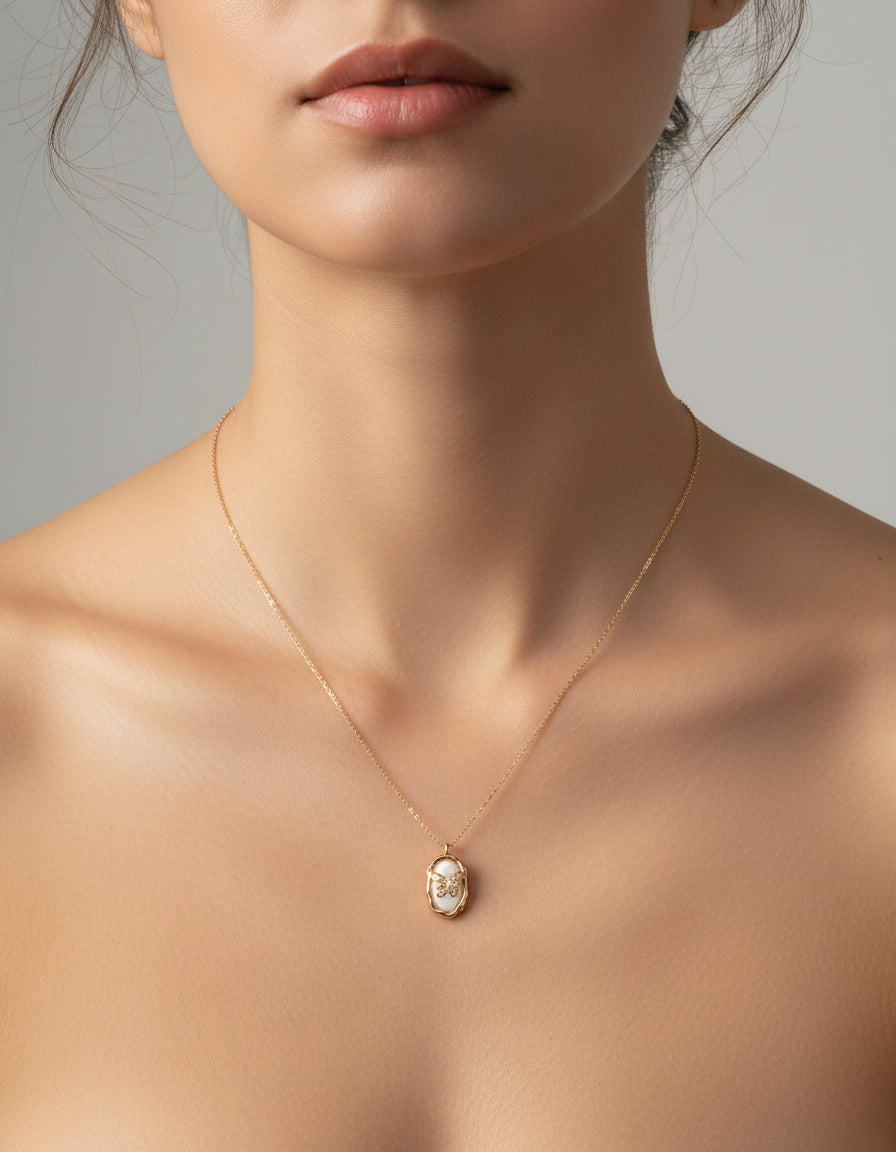 【Keliana】S925 蝶モチーフ×バロックパールネックレス｜幸運を呼ぶ華やぎデザイン｜ギフト対応